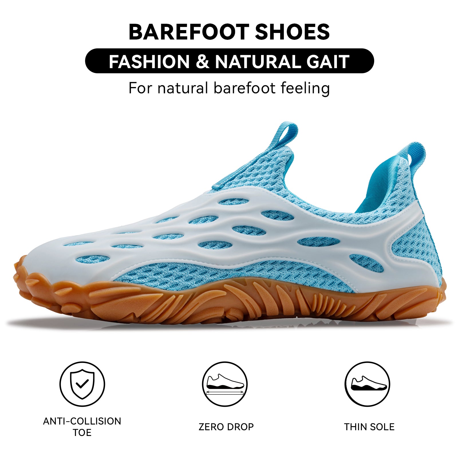Barefoot Shoes Women Men Fashion Sneakers - Zero Drop Wide Toe Box Shoes Comfortable for Hiking,Walking,Gym,Fitness,Trail Running,Casual Outdoor & Daily Wear - Non-Slip Beach Water Shoe