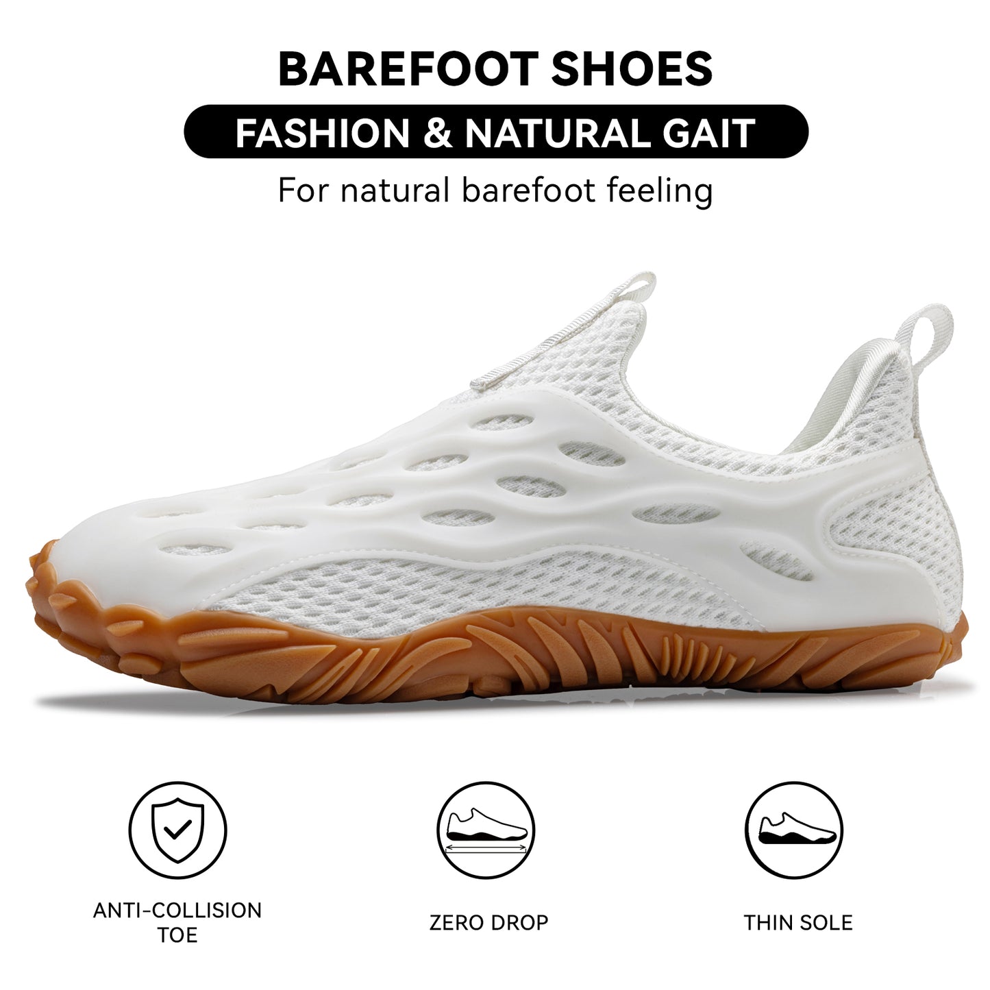 Barefoot Shoes Women Men Fashion Sneakers - Zero Drop Wide Toe Box Shoes Comfortable for Hiking,Walking,Gym,Fitness,Trail Running,Casual Outdoor & Daily Wear - Non-Slip Beach Water Shoe