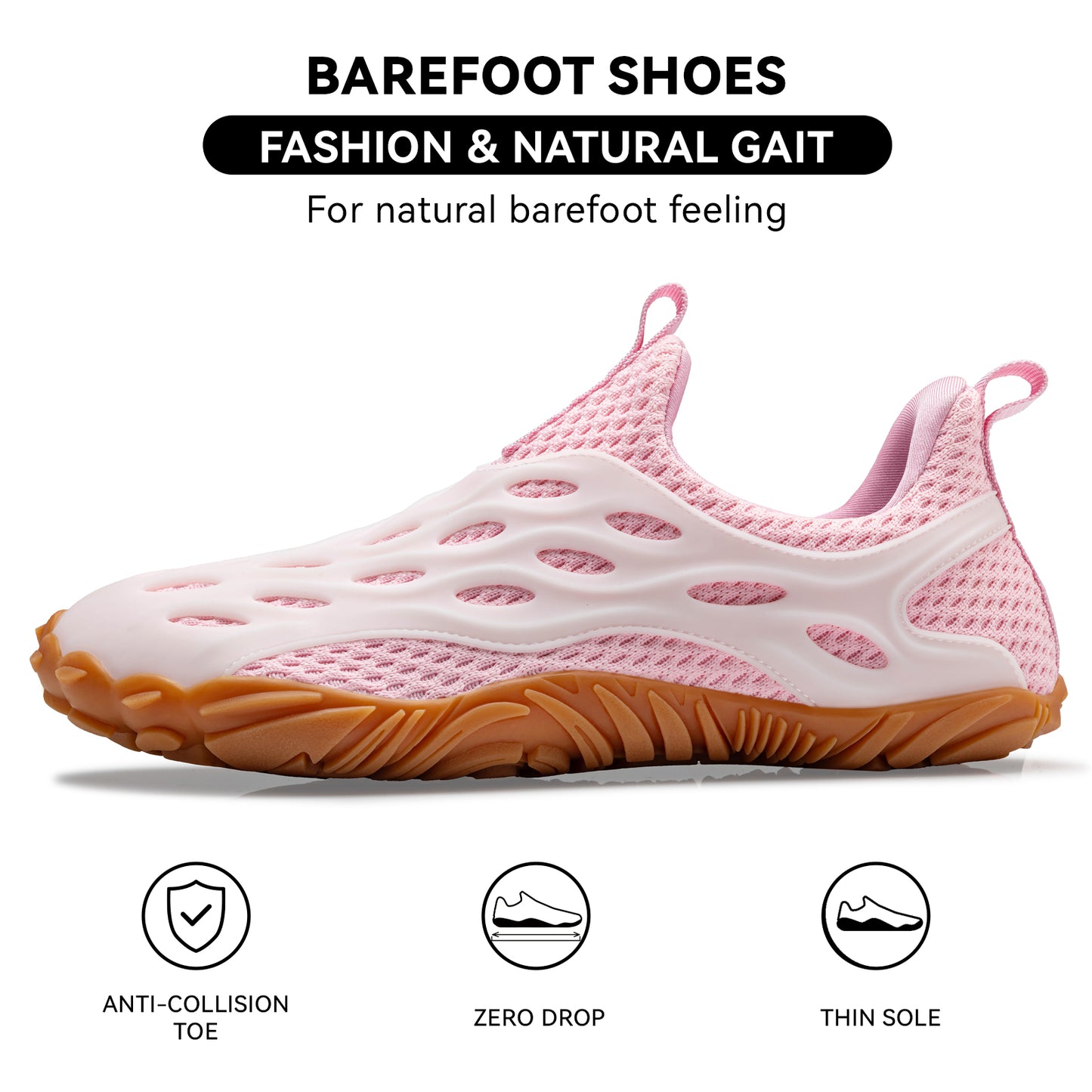 Barefoot Shoes Women Men Fashion Sneakers - Zero Drop Wide Toe Box Shoes Comfortable for Hiking,Walking,Gym,Fitness,Trail Running,Casual Outdoor & Daily Wear - Non-Slip Beach Water Shoe