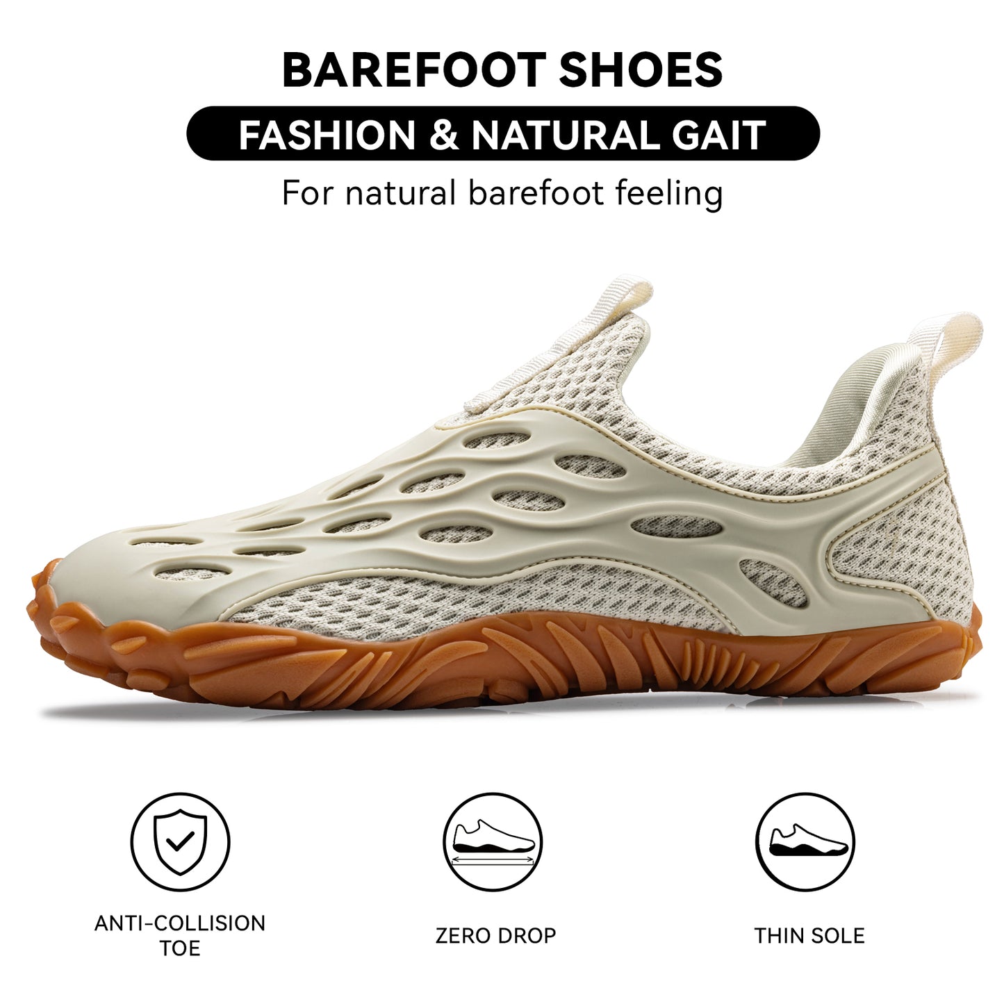 Barefoot Shoes Women Men Fashion Sneakers - Zero Drop Wide Toe Box Shoes Comfortable for Hiking,Walking,Gym,Fitness,Trail Running,Casual Outdoor & Daily Wear - Non-Slip Beach Water Shoe