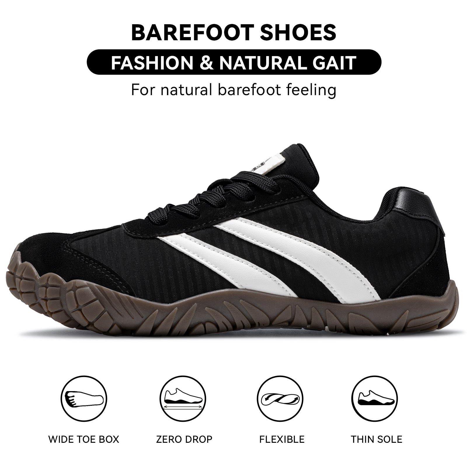 Barefoot Shoes Women Casual Sneakers,Wide Toe Box Shoes Women Zero Drop Barefoot Shoe Men,Minimalist Trail Running Shoe,Non-Slip Lightweight Breathable Comfortable Fashion Walking Hiking Shoes Unisex B1388