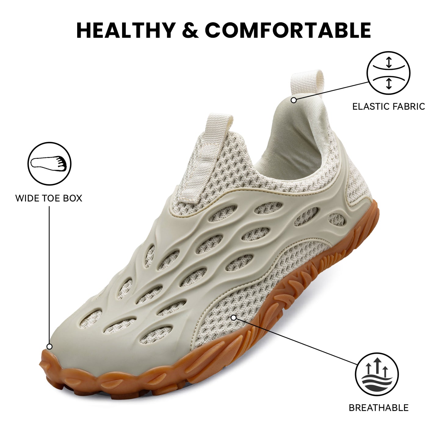 Barefoot Shoes Women Men Fashion Sneakers - Zero Drop Wide Toe Box Shoes Comfortable for Hiking,Walking,Gym,Fitness,Trail Running,Casual Outdoor & Daily Wear - Non-Slip Beach Water Shoe