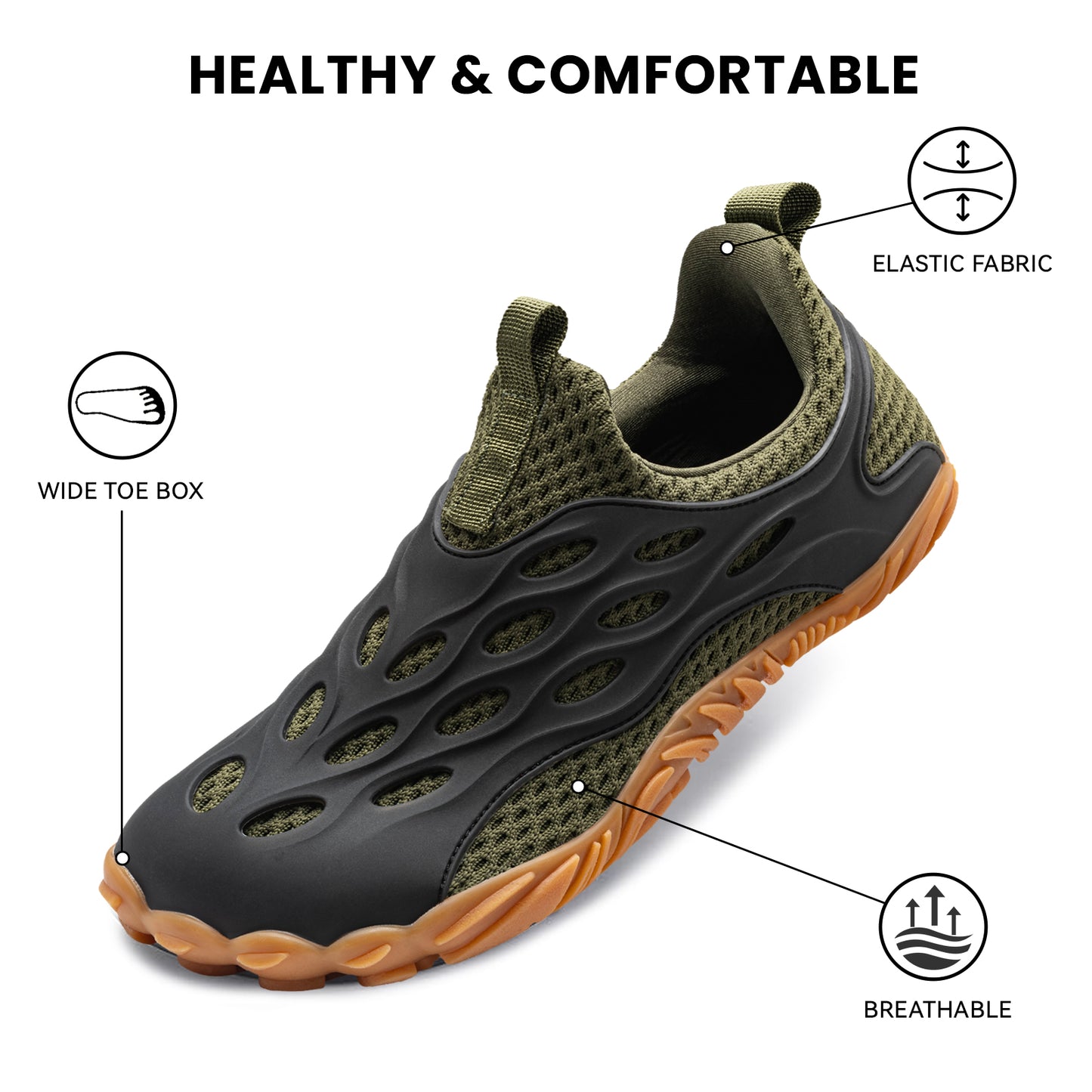 Barefoot Shoes Women Men Fashion Sneakers - Zero Drop Wide Toe Box Shoes Comfortable for Hiking,Walking,Gym,Fitness,Trail Running,Casual Outdoor & Daily Wear - Non-Slip Beach Water Shoe