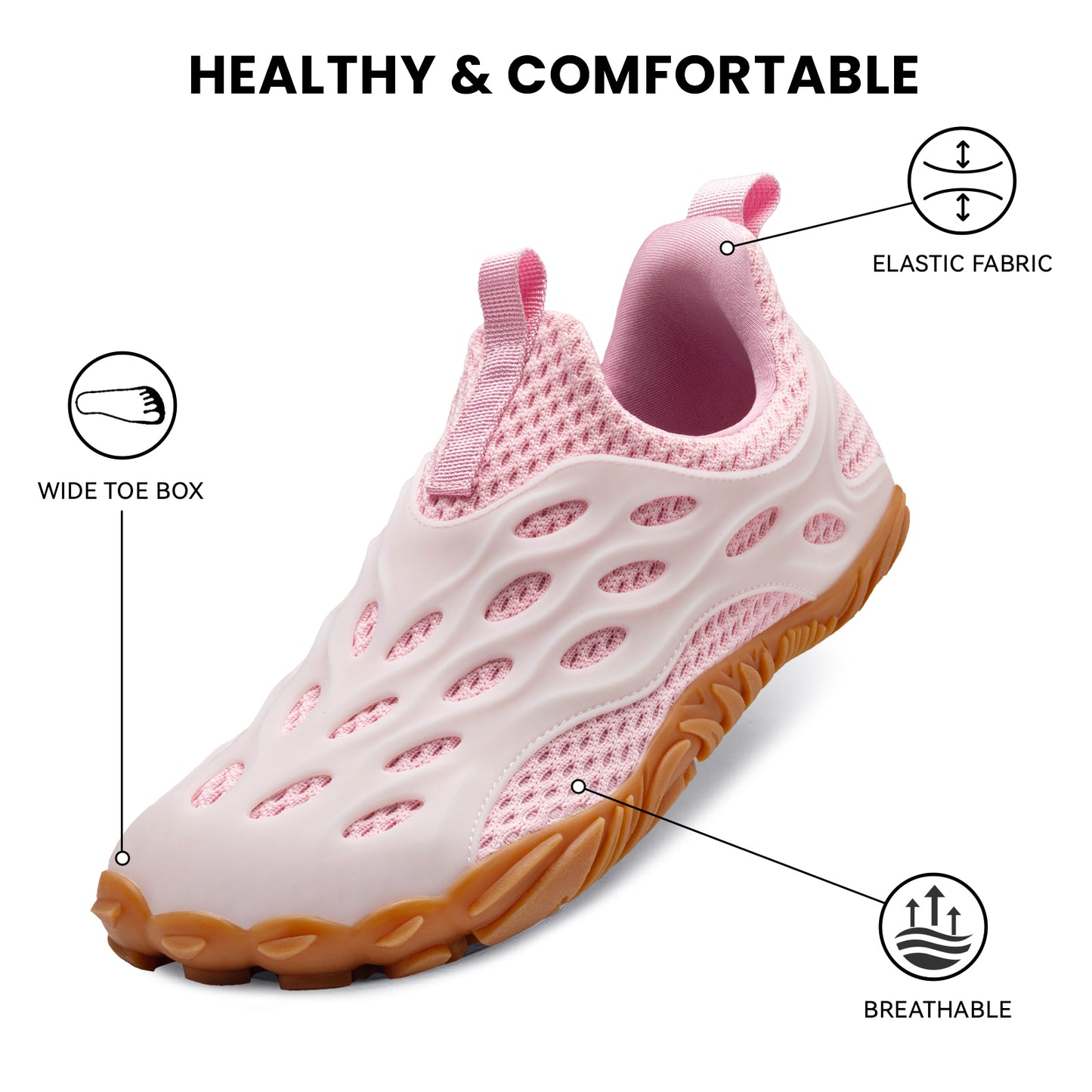 Barefoot Shoes Women Men Fashion Sneakers - Zero Drop Wide Toe Box Shoes Comfortable for Hiking,Walking,Gym,Fitness,Trail Running,Casual Outdoor & Daily Wear - Non-Slip Beach Water Shoe
