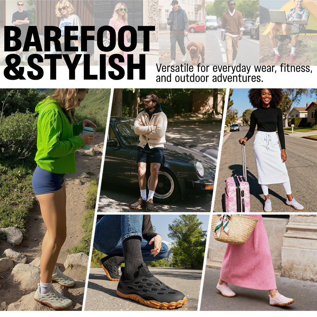 Barefoot Shoes Women Men Fashion Sneakers - Zero Drop Wide Toe Box Shoes Comfortable for Hiking,Walking,Gym,Fitness,Trail Running,Casual Outdoor & Daily Wear - Non-Slip Beach Water Shoe