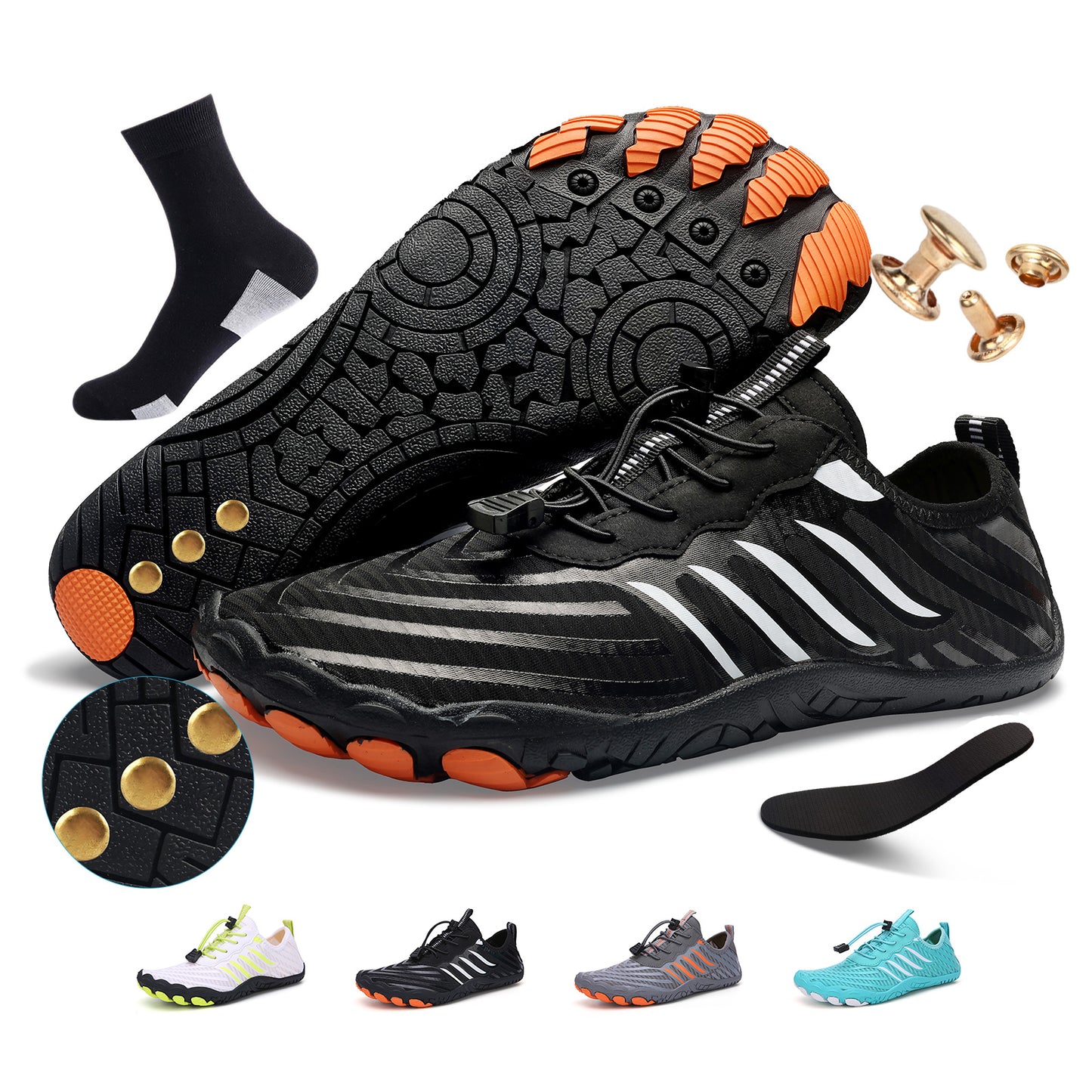 Grounded Footwear for Women Barefoot Shoes,Grounded Footwear for Mens,Hike Barefoot Shoes Womens Footwear,2025 New Comfortable Non-Slip Barefoot Vitality Shoes,Men's Women's Water Shoes Wide Toe Box