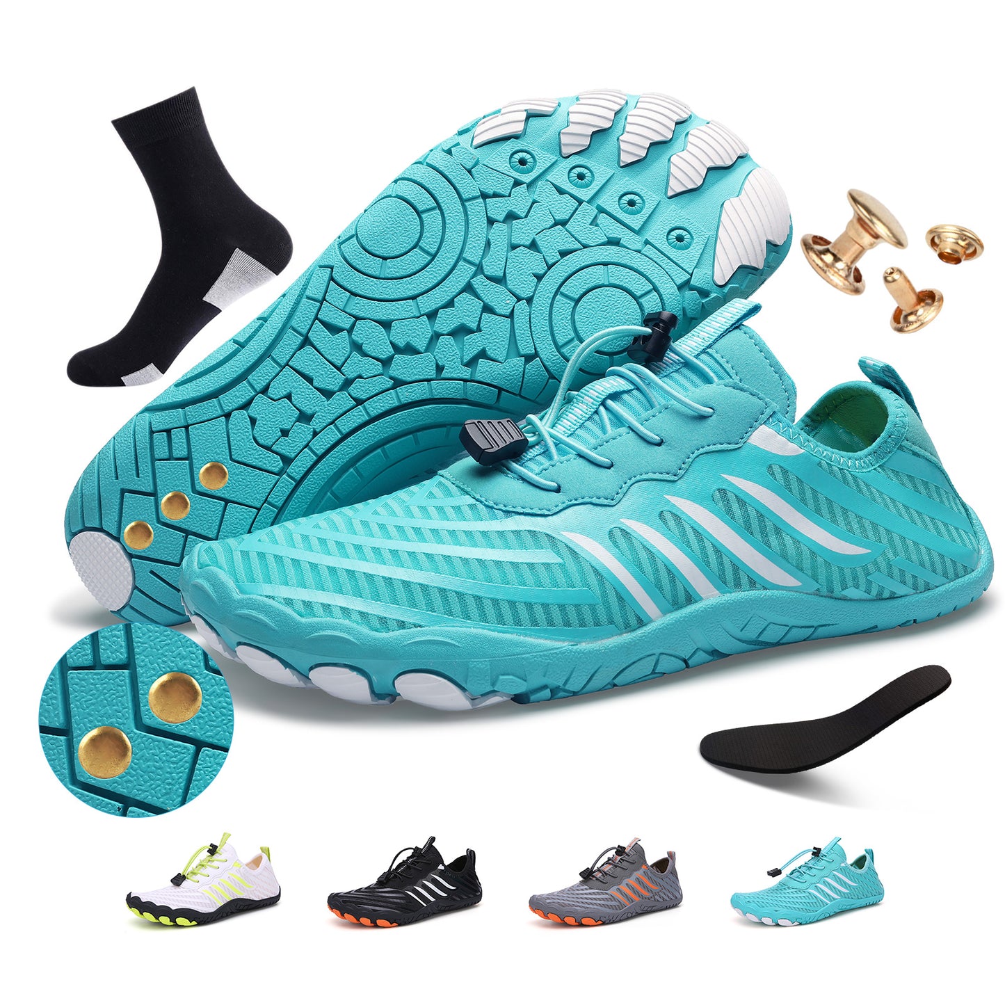 Grounded Footwear for Women Barefoot Shoes,Grounded Footwear for Mens,Hike Barefoot Shoes Womens Footwear,2025 New Comfortable Non-Slip Barefoot Vitality Shoes,Men's Women's Water Shoes Wide Toe Box