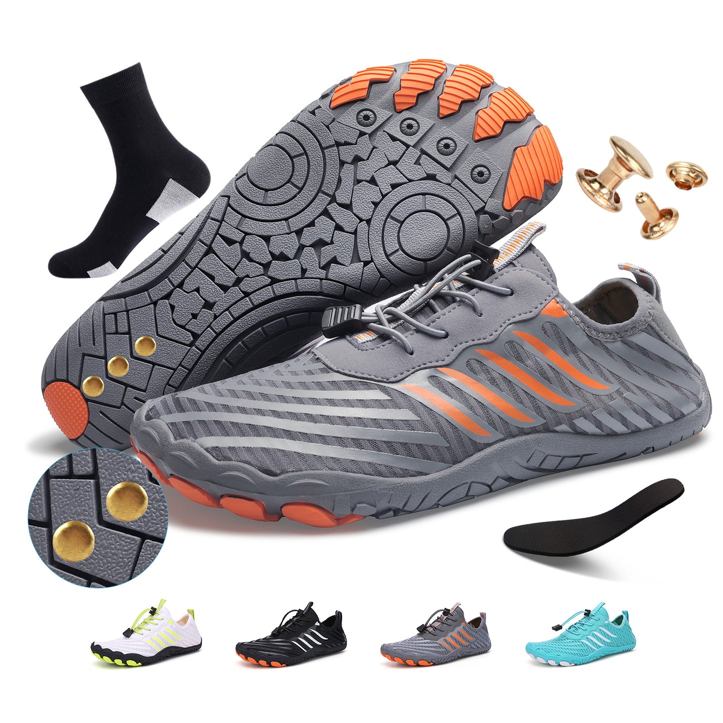 Grounded Footwear for Women Barefoot Shoes,Grounded Footwear for Mens,Hike Barefoot Shoes Womens Footwear,2025 New Comfortable Non-Slip Barefoot Vitality Shoes,Men's Women's Water Shoes Wide Toe Box